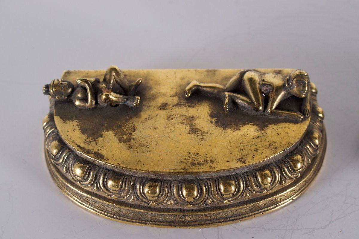 Sculpture en bronze doré d'Hayagriva, Tibet, XIX ème siècle-photo-2