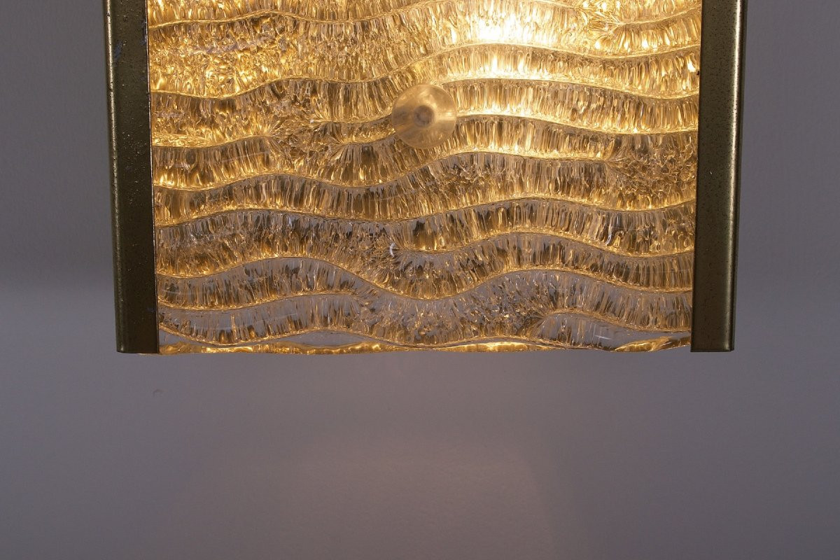 Pair Of Italian Murano Wavy Wall Lights-photo-2