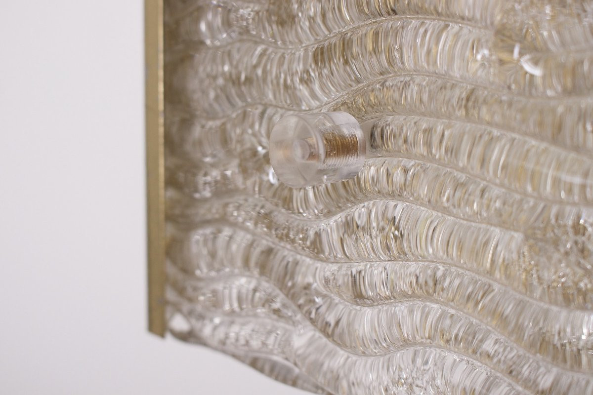 Pair Of Italian Murano Wavy Wall Lights-photo-3