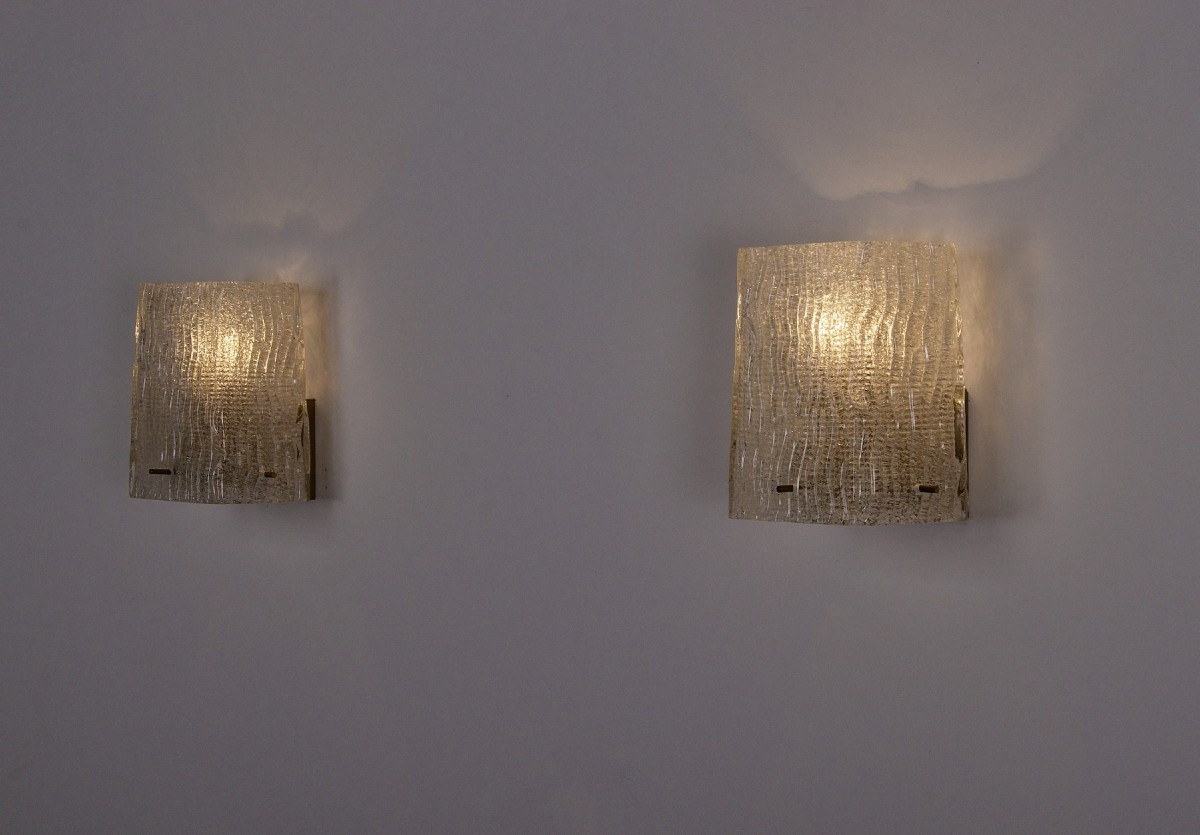 Pair Of Conical Murano Wall Sconces