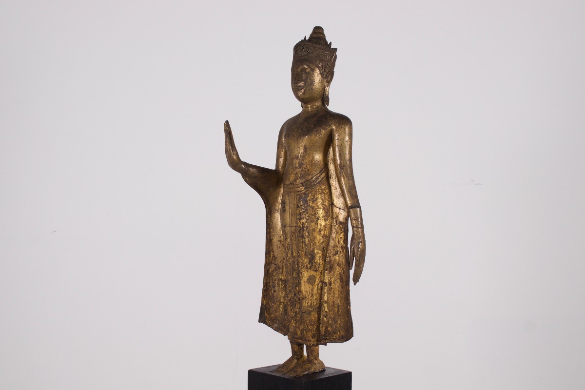 Bouddha Couronné en Bronze Royaume d'Ayutthaya.