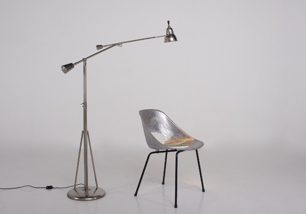 Eb27 Type Ss Double-arm Floor Lamp By Edouard Wilfrid Buquet-photo-4