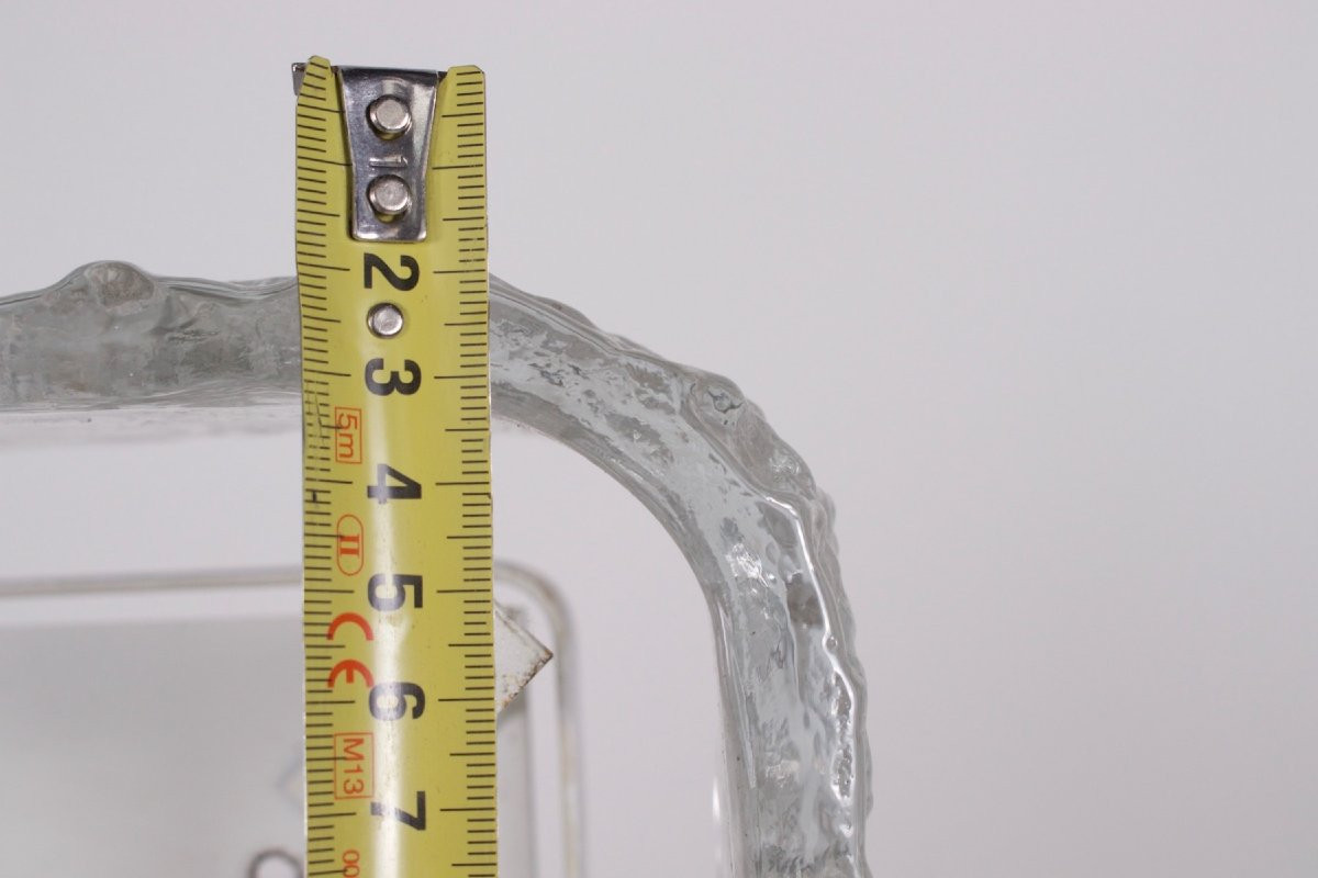 Large Square Ceiling Light In Murano Ice Glass-photo-7