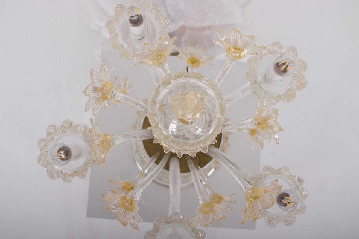 Gilded Murano Glass Girandole Table Chandelier-photo-5