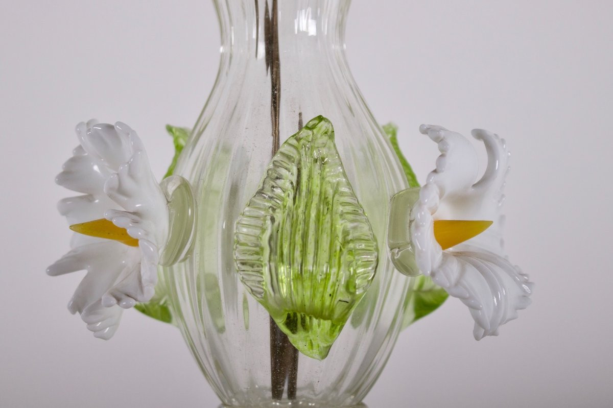 Torchère à poser en  verre de Murano teinté, années 70 ou 80.-photo-3