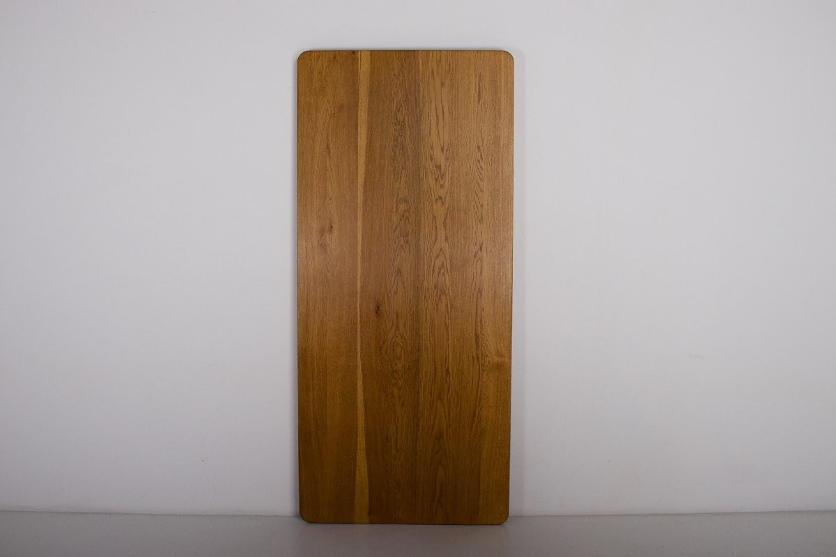 Table en chêne et cuir Børge Mogensen, années 60.-photo-2