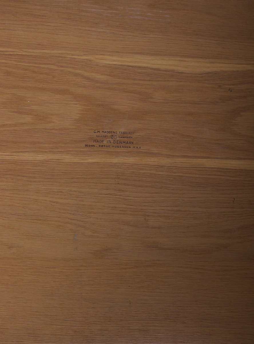 Table en chêne et cuir Børge Mogensen, années 60.-photo-3