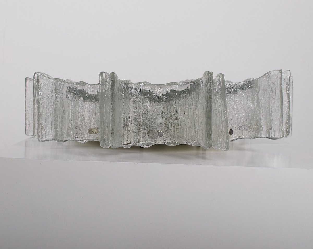 Plafonnier Décagone Star Ice en Verre Givré-photo-1