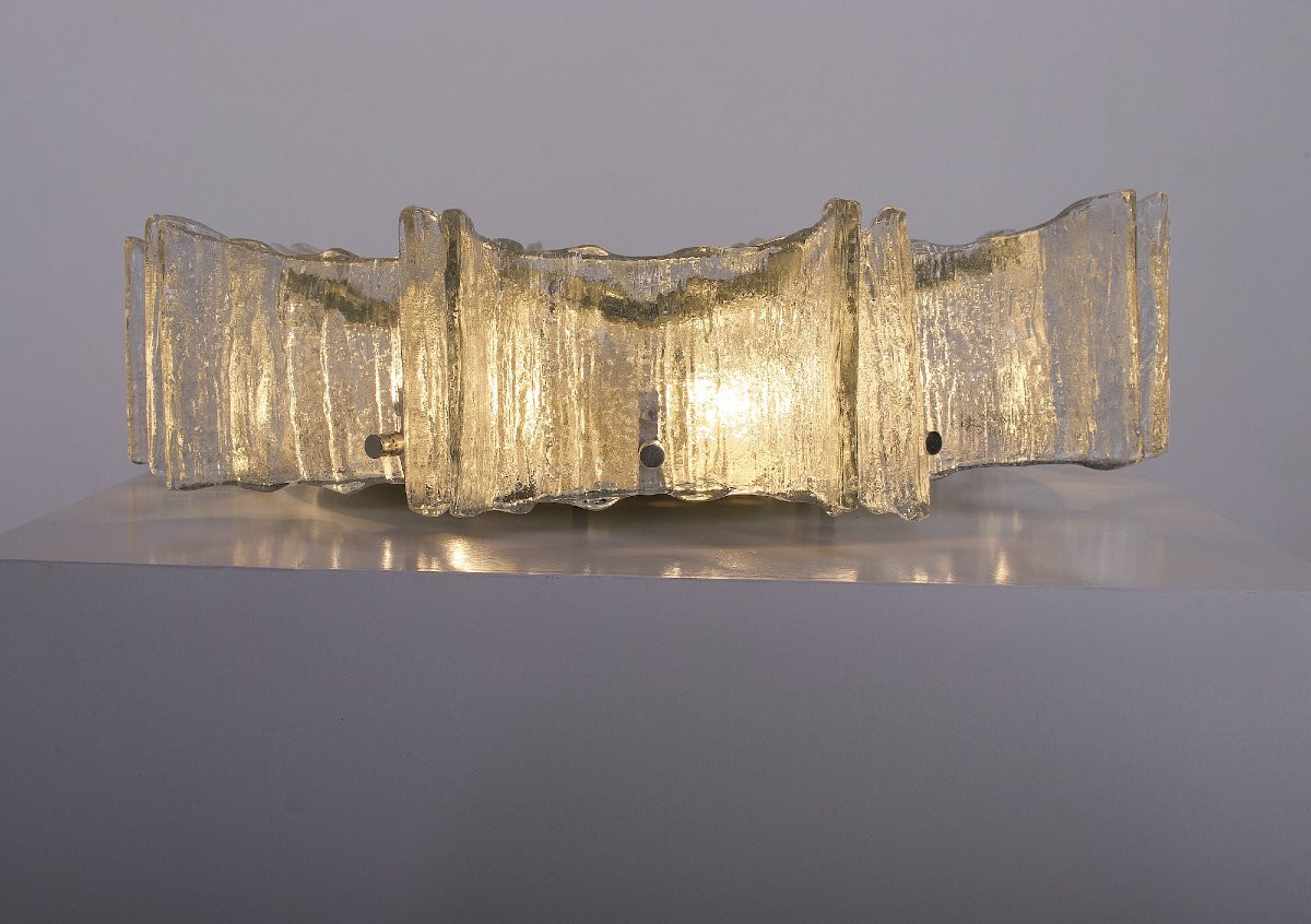 Plafonnier Décagone Star Ice en Verre Givré-photo-2
