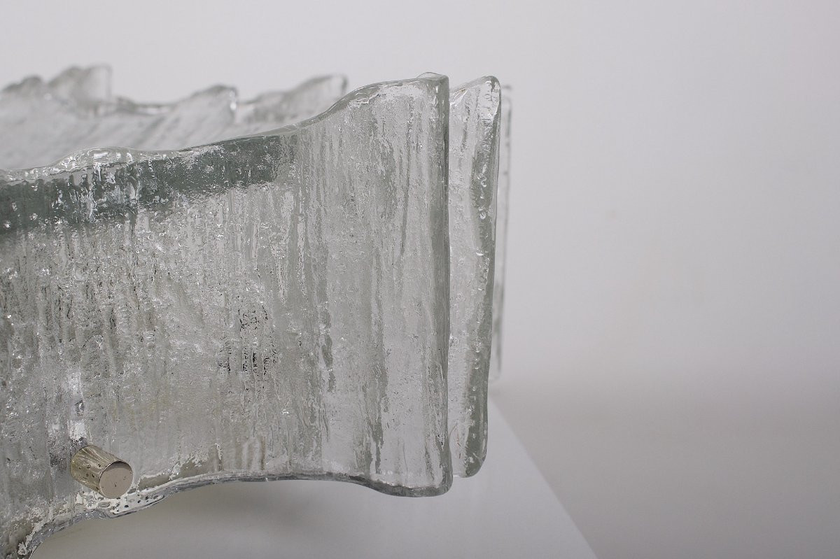 Plafonnier Décagone Star Ice en Verre Givré-photo-4