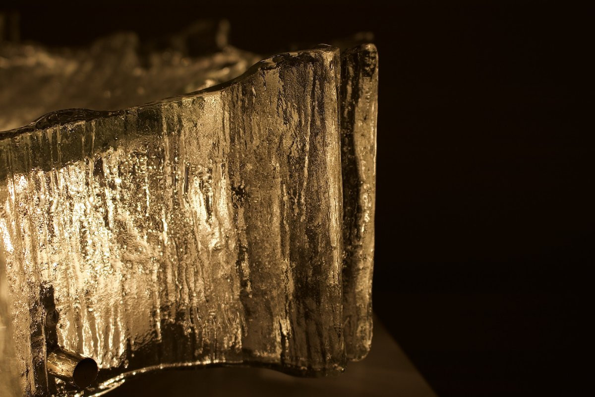Plafonnier Décagone Star Ice en Verre Givré-photo-5