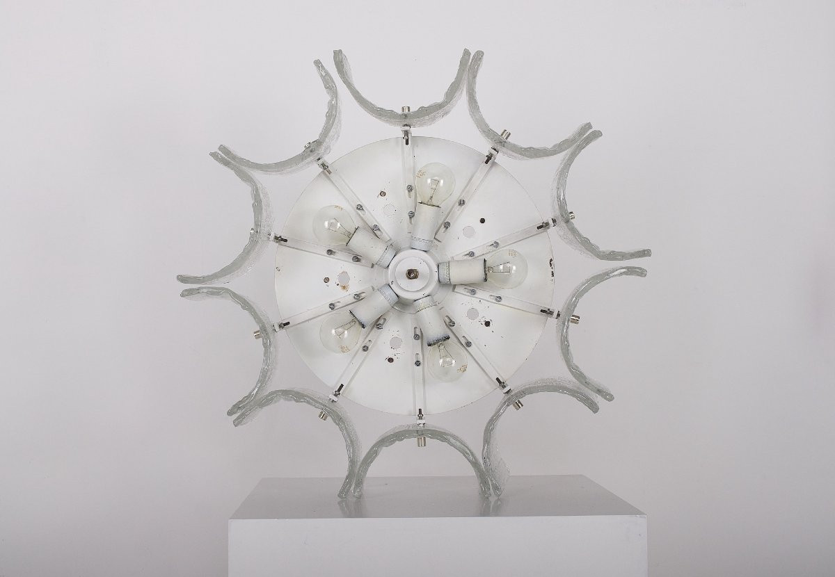 Plafonnier Décagone Star Ice en Verre Givré-photo-7
