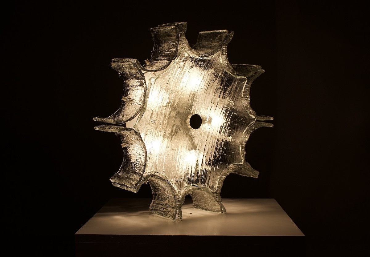 Plafonnier Décagone Star Ice en Verre Givré