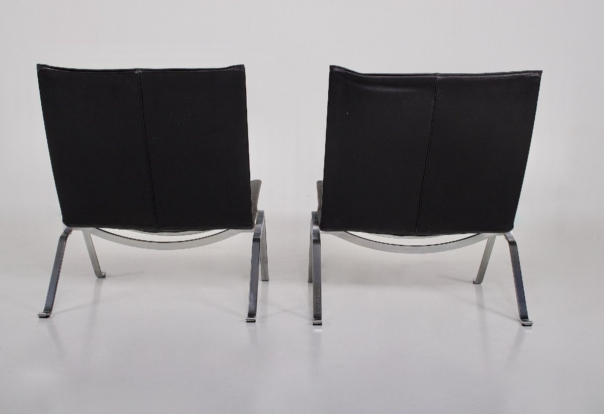 Paire de Chauffeuses PK 22 Poul Kjaerholm & Fritz Hansen-photo-3