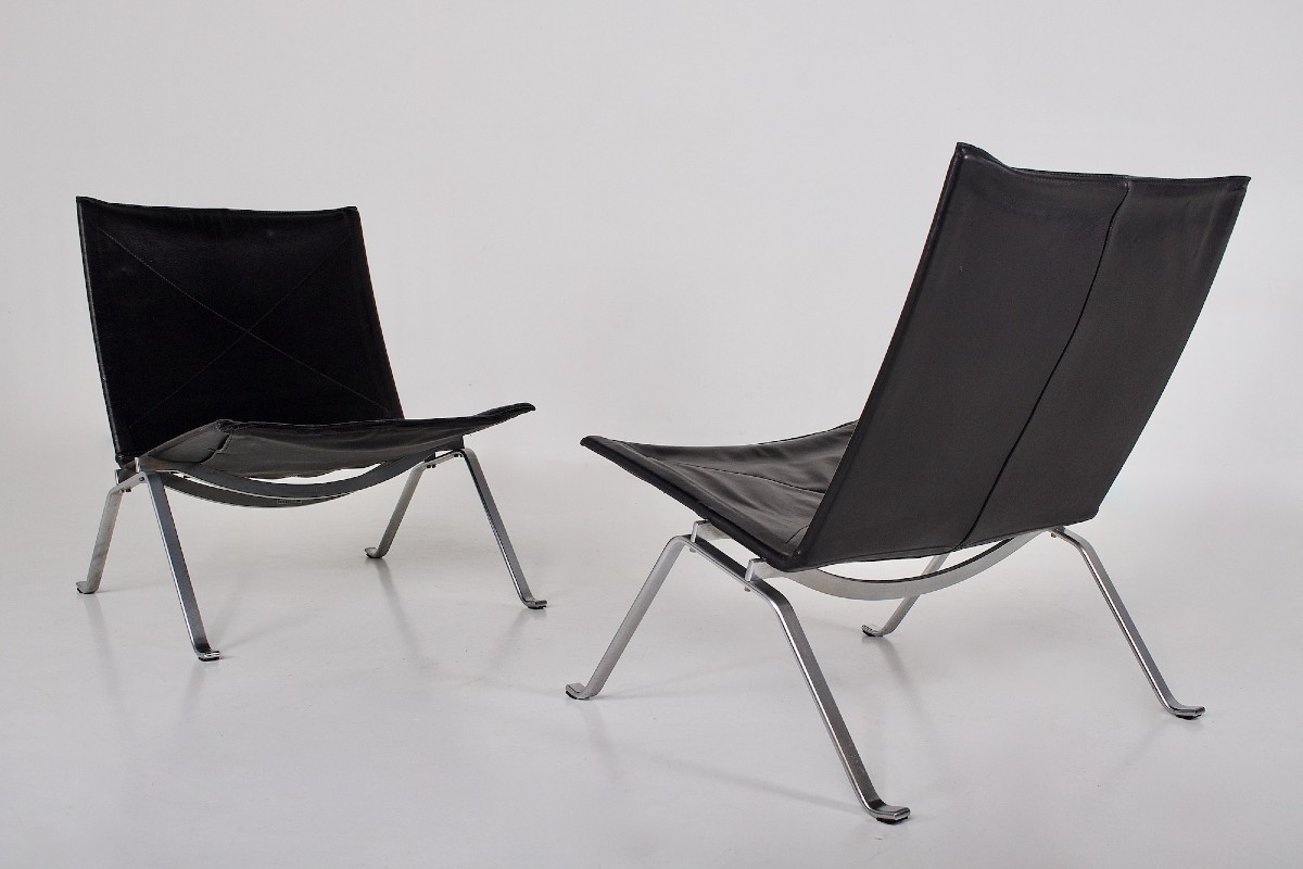 Paire de Chauffeuses PK 22 Poul Kjaerholm & Fritz Hansen