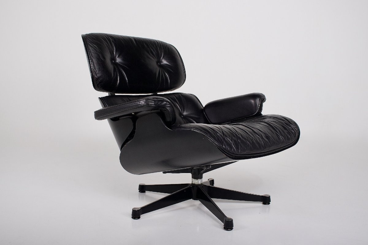Charles & Ray Eames Lounge Chair And Ottoman Black-photo-2