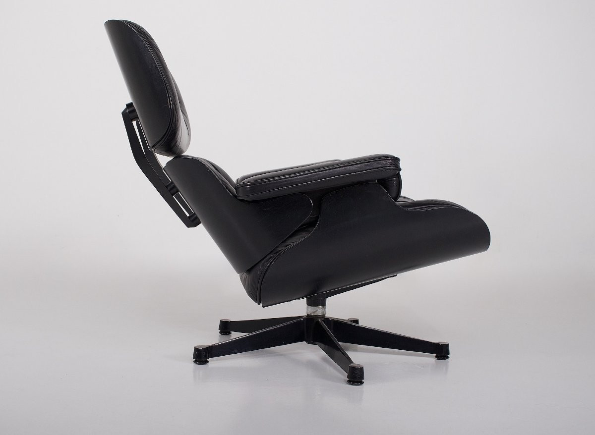 Charles & Ray Eames Lounge Chair And Ottoman Black-photo-1