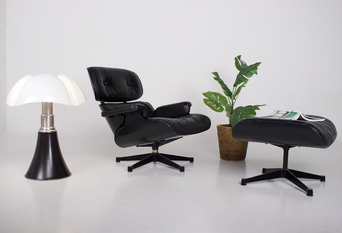 Charles & Ray Eames Lounge Chair And Ottoman Black-photo-5