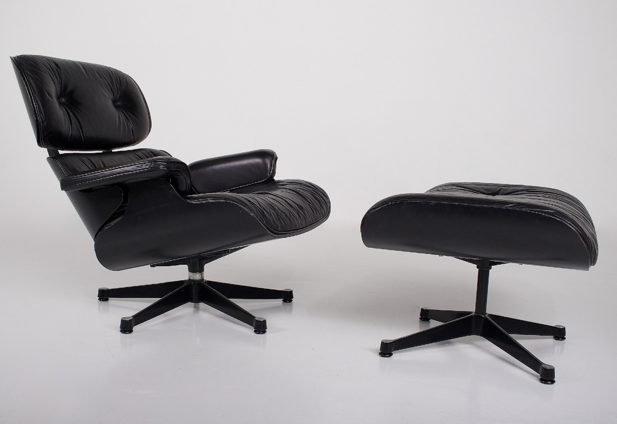 Charles & Ray Eames Lounge Chair And Ottoman Black