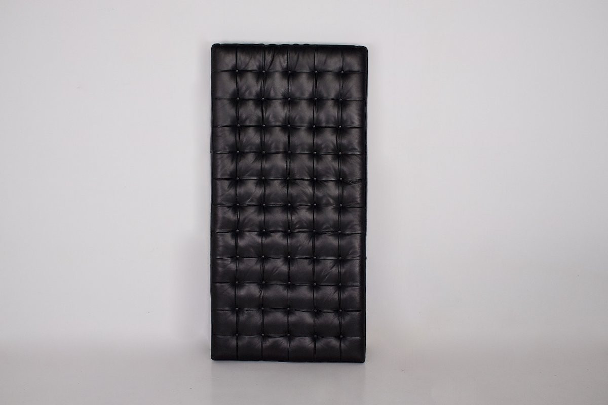 Barcelona Daybed In Black Leather Mies Van Der Rohe For Knoll-photo-5