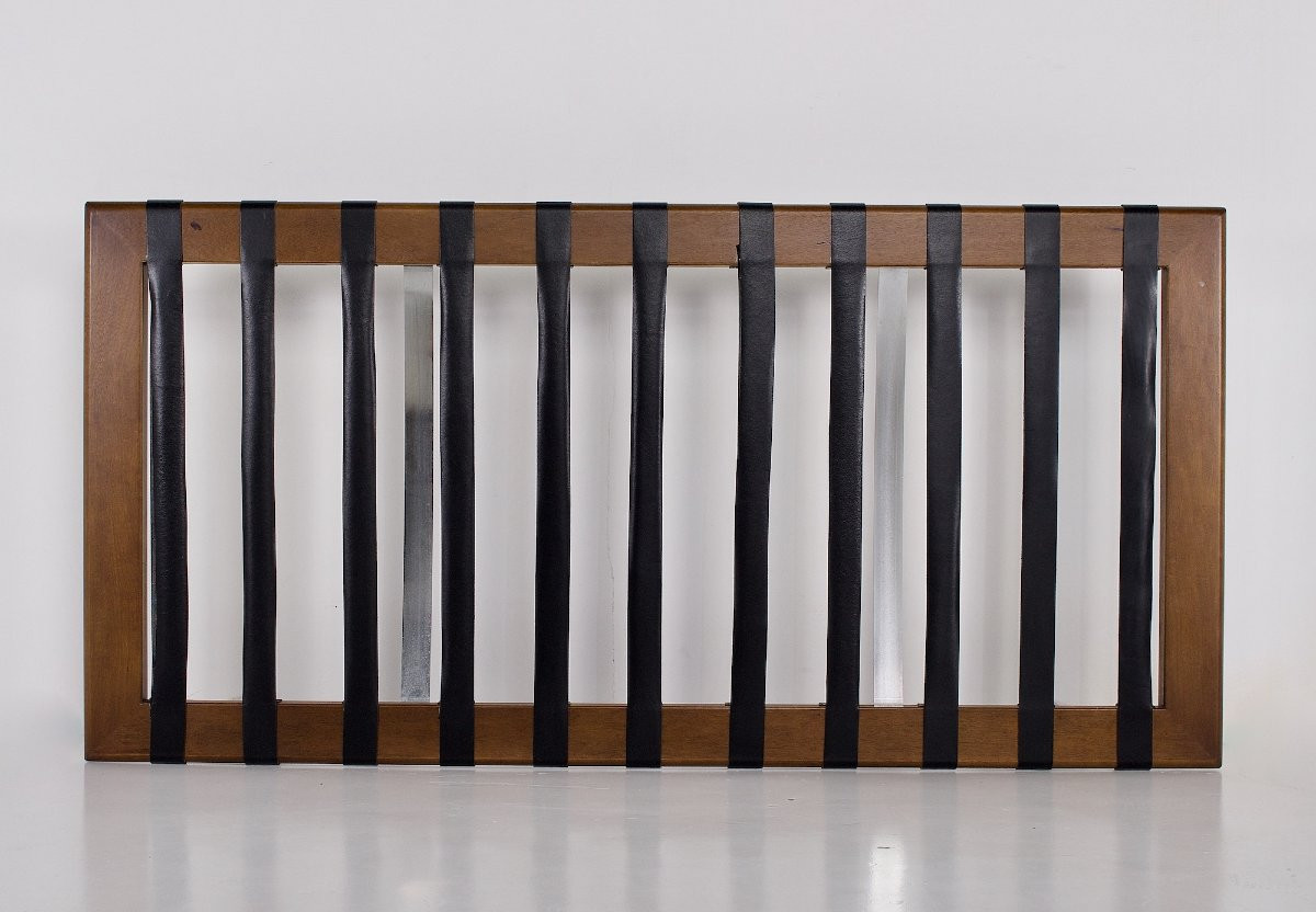 Barcelona Daybed In Black Leather Mies Van Der Rohe For Knoll-photo-8