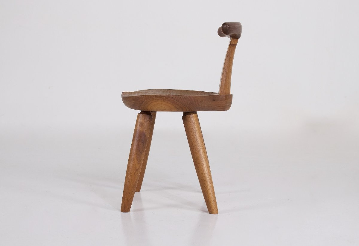 Tabouret Japonais en Bois Tourné-photo-2