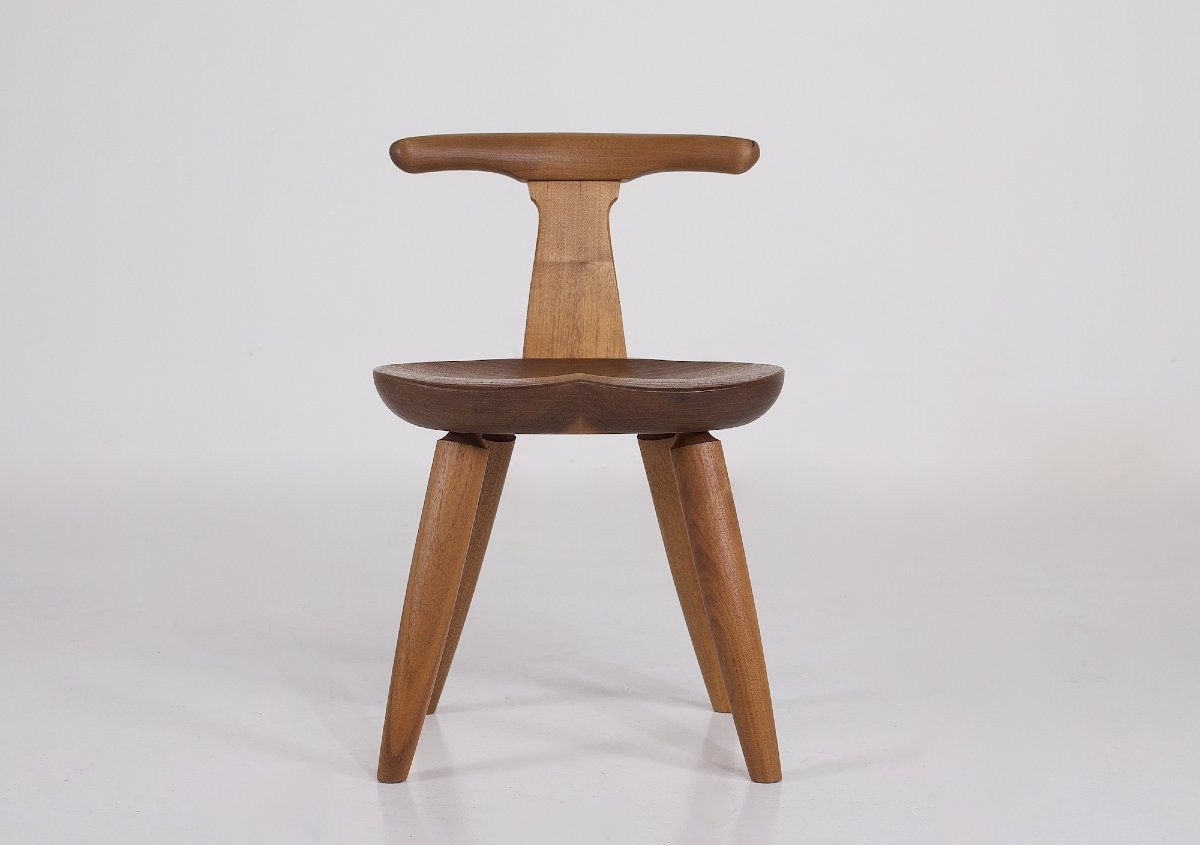Tabouret Japonais en Bois Tourné-photo-3