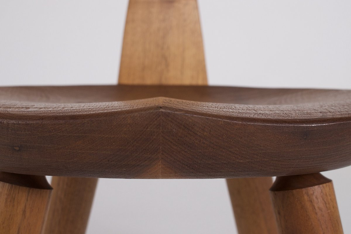 Tabouret Japonais en Bois Tourné-photo-4