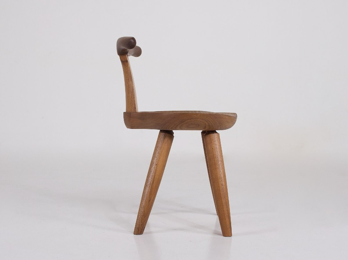 Tabouret Japonais en Bois Tourné-photo-1