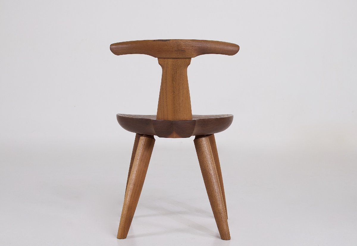 Tabouret Japonais en Bois Tourné-photo-2
