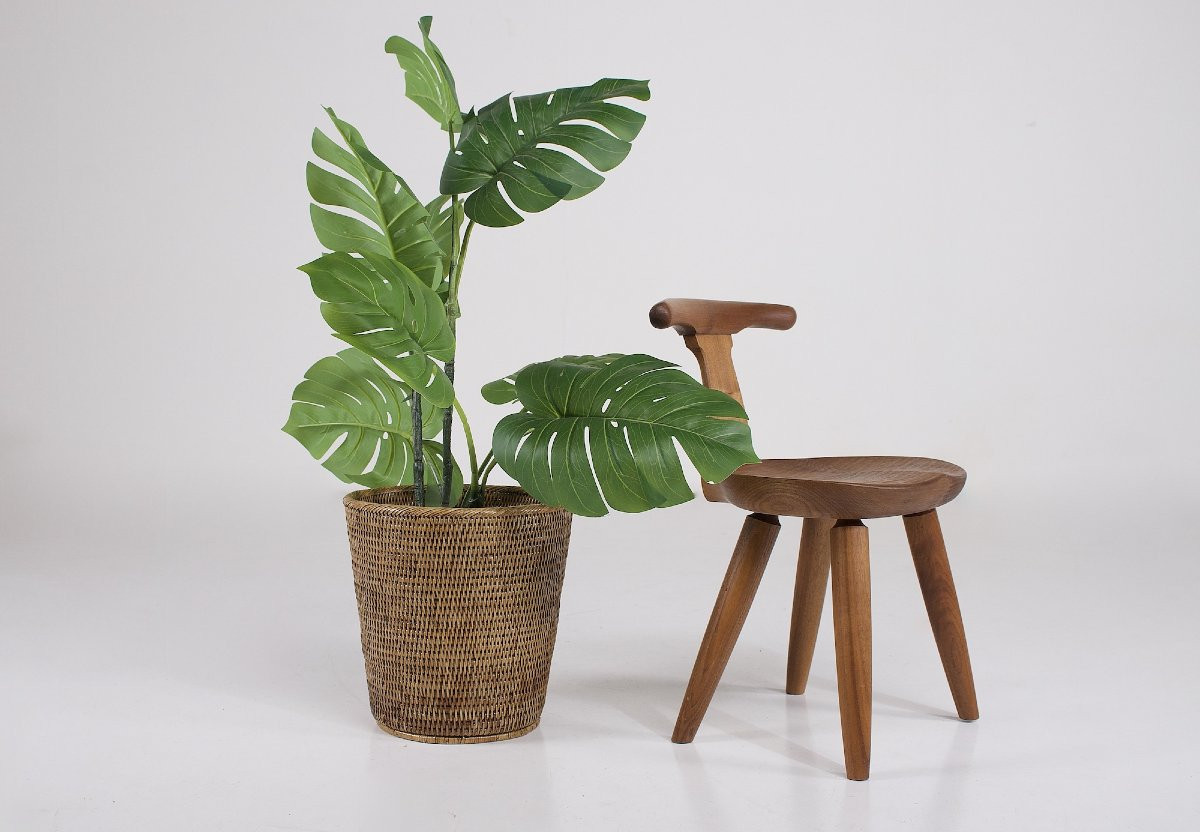 Tabouret Japonais en Bois Tourné-photo-4