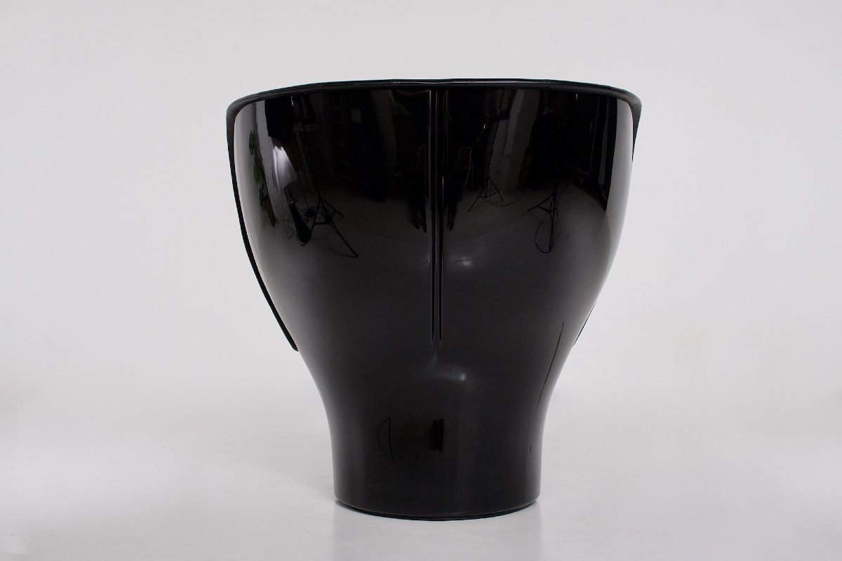 Fauteuil modèle " Elda" en cuir noir , Joe Colombo édition Comfort, années 70.-photo-4