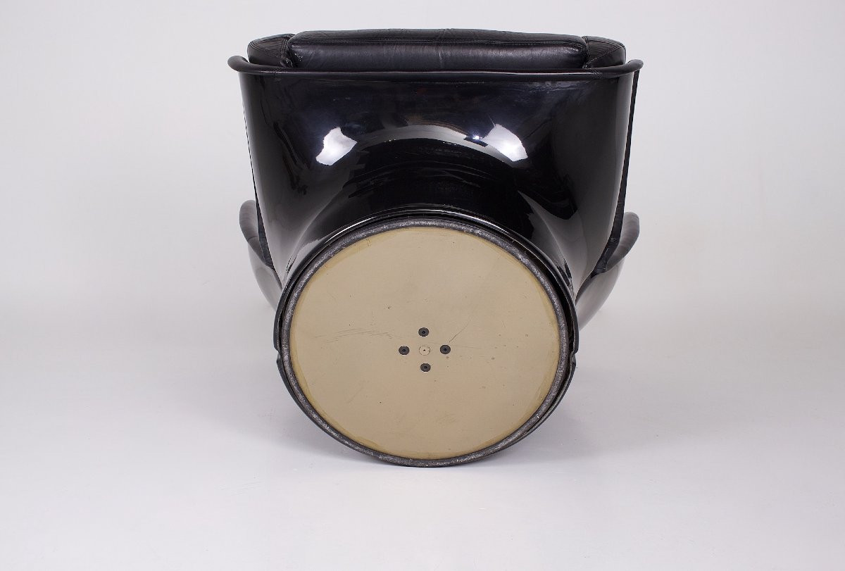 Elda Black Armchair By Joe Colombo, Comfort Edition-photo-6