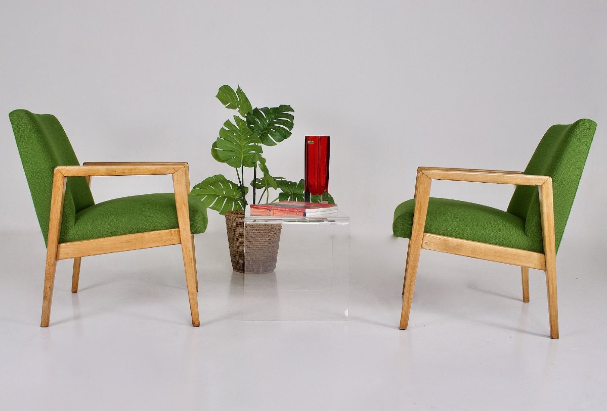 Paire de Fauteuils Modernistes années 1950-photo-4