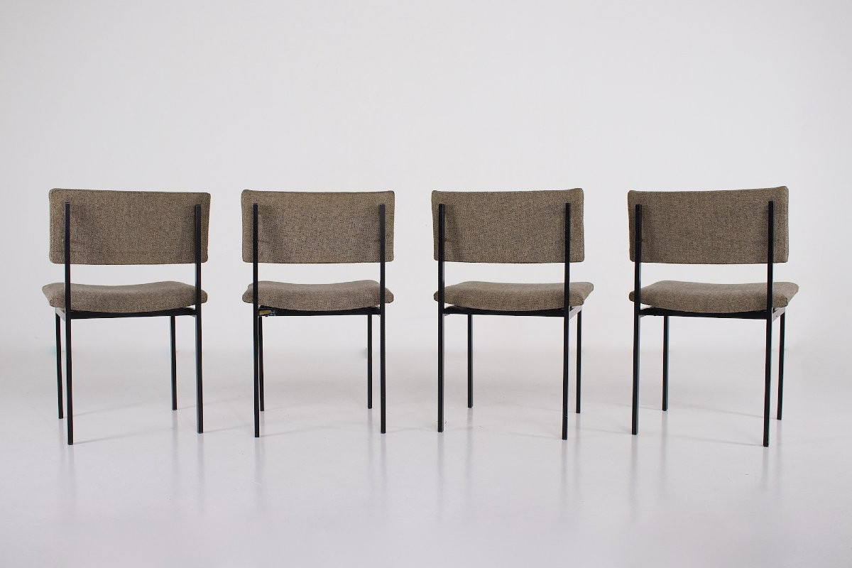 Ensemble de quatre chaises de style  moderniste, Soloform Eugen Schmidt, années 50.-photo-4