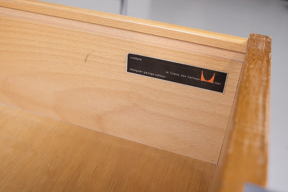  Bureau en placage de noyer, George Nelson Herman Miller Contura, années 50.-photo-3
