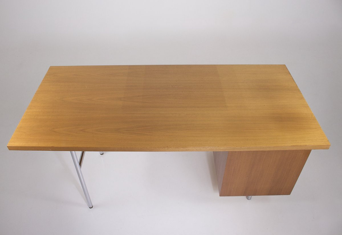  Bureau en placage de noyer, George Nelson Herman Miller Contura, années 50.-photo-5