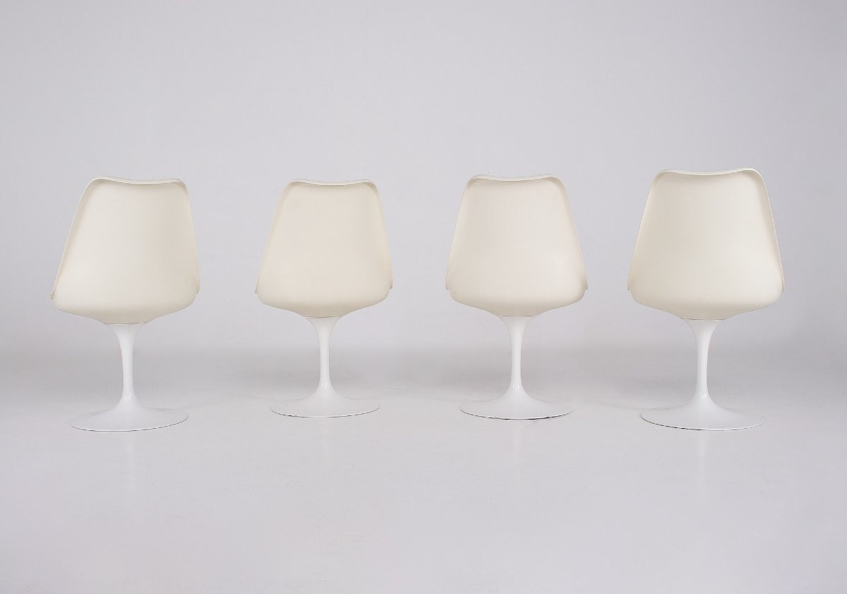  Quatre chaises "Tulipe" , Eero Saarinen pour Knoll International, années 60. -photo-3