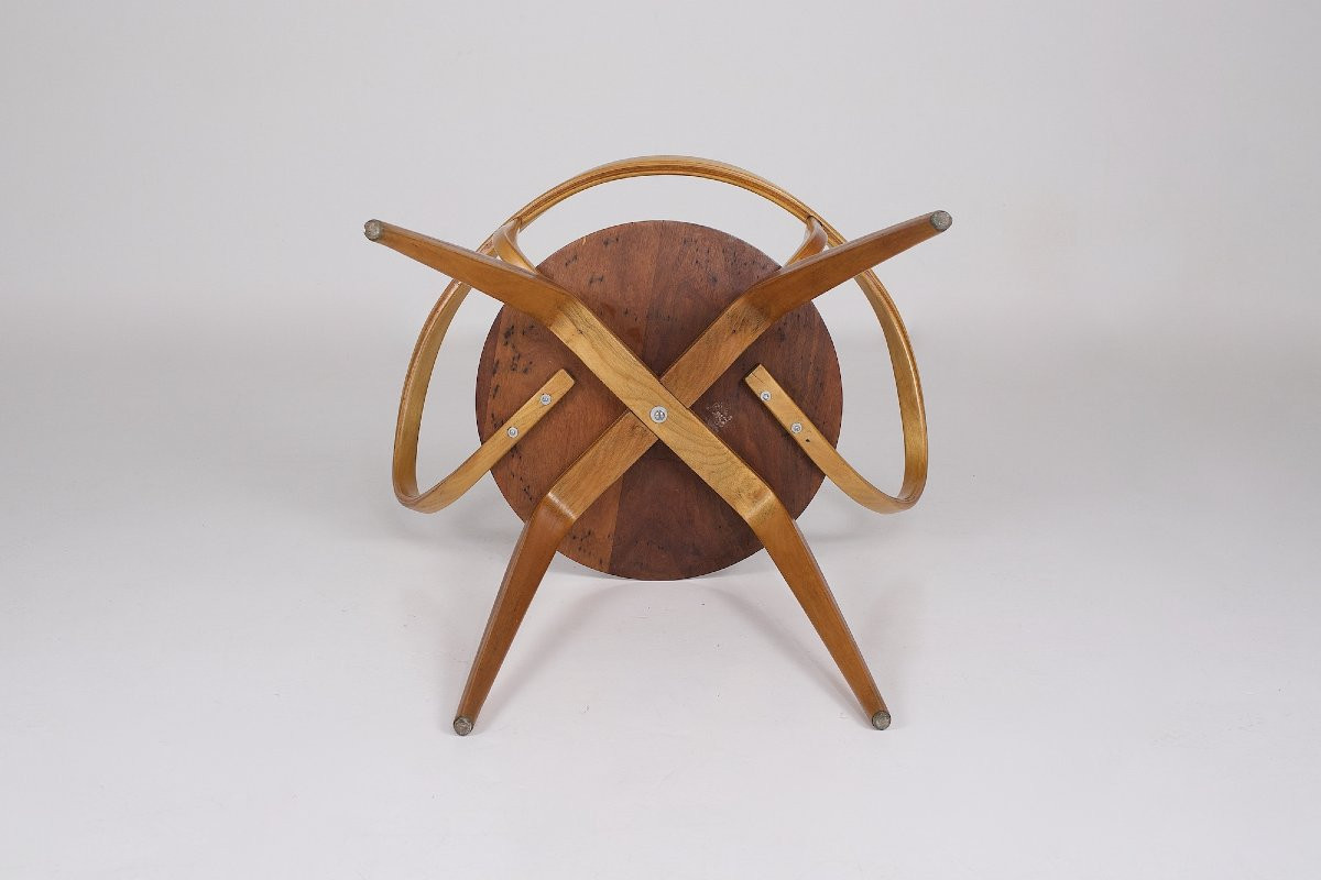 Chaise modèle Pretzel en contreplaqué de bouleau , George Nelson, années 50.-photo-5