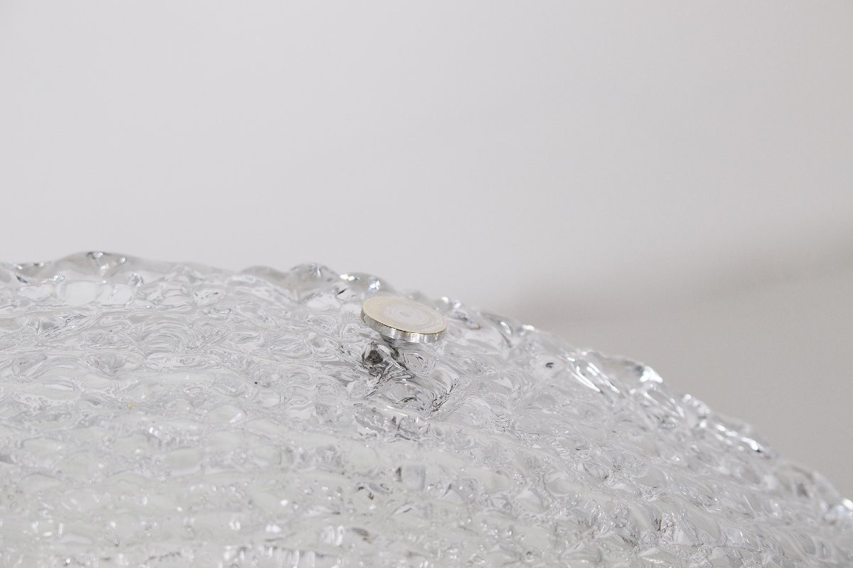 Suspension  en verre givré, édition Kaiser, années 70.-photo-3