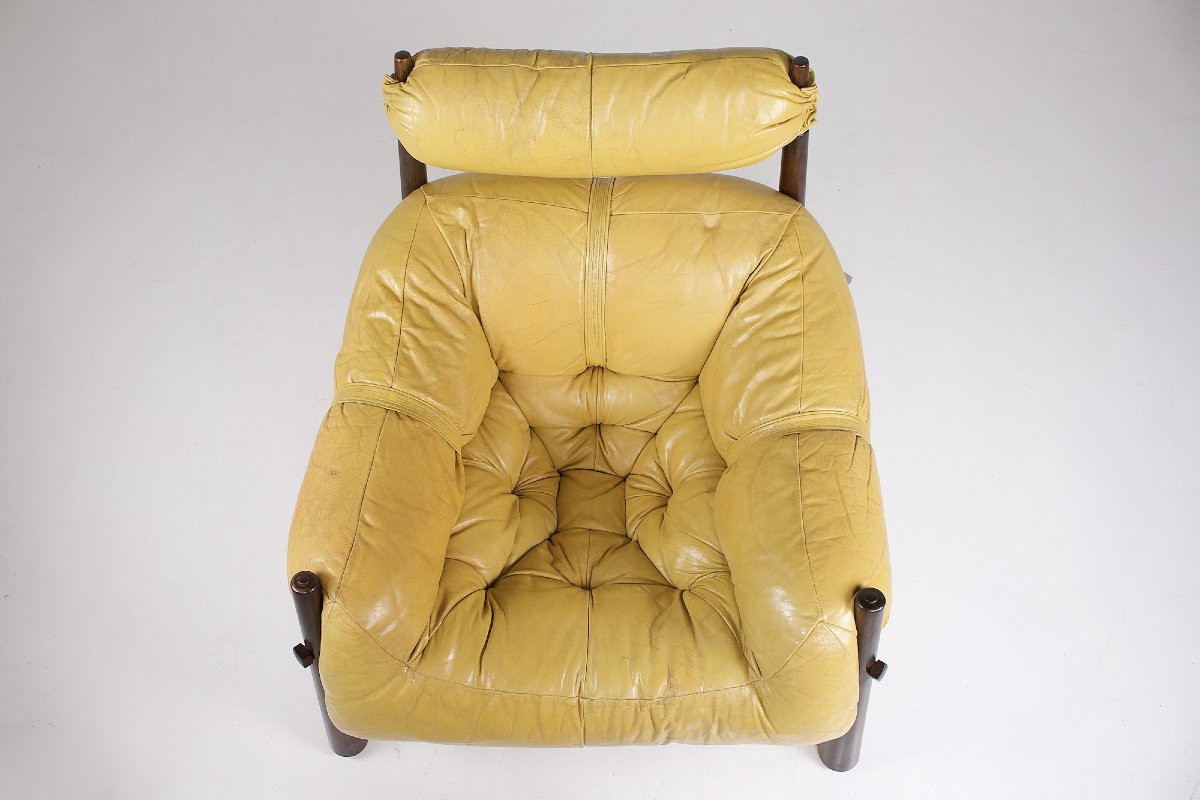 Fauteuil MP-81 en Cuir et Palissandre par Percival Lafer-photo-4
