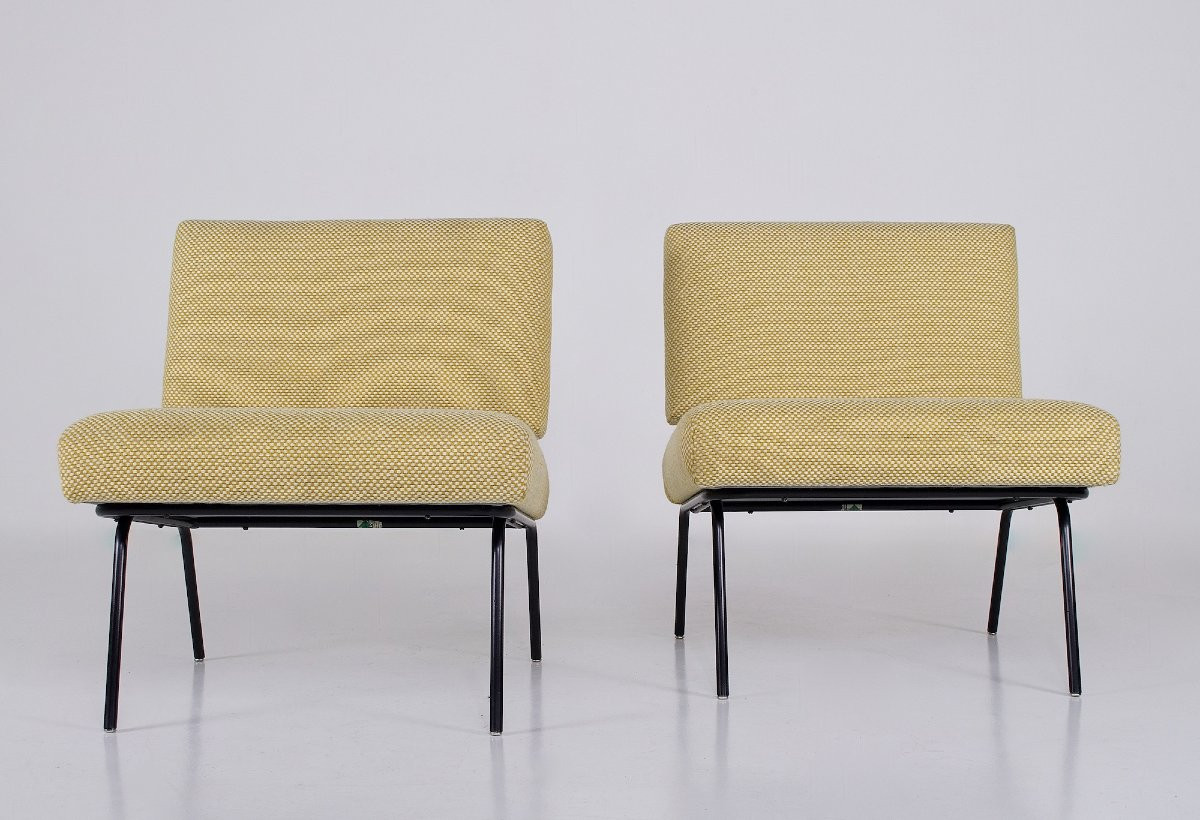 Pair Of Florence Knoll Model 31 Lounge Chairs, Kvadrat Fabric-photo-3