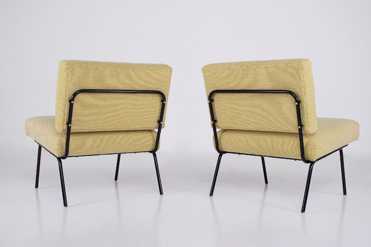 Pair Of Florence Knoll Model 31 Lounge Chairs, Kvadrat Fabric-photo-2
