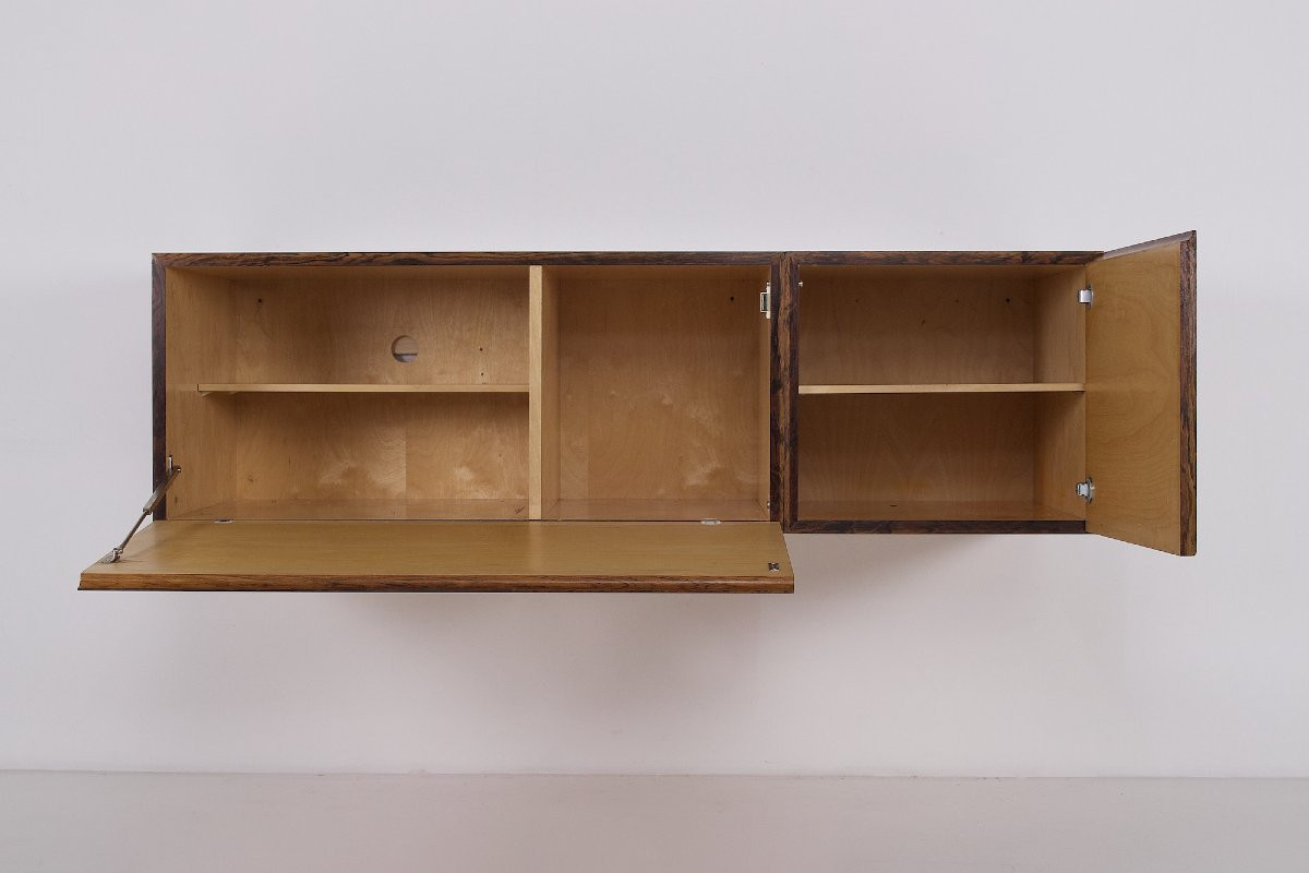 Small Sideboard, Wall-mounted, Hanging In Rosewood-photo-4