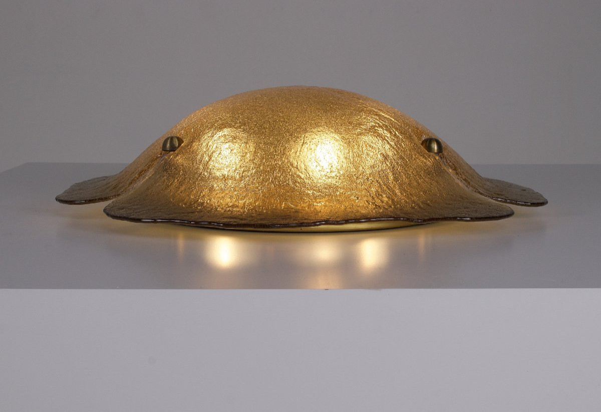 Plafonnier en Verre de Murano Ambré-photo-3