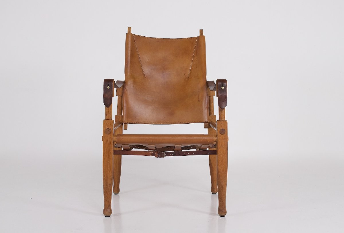 Fauteuil Safari en Cuir Cognac par Wilhelm Kienzle-photo-3