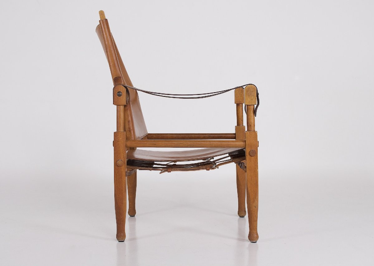 Fauteuil Safari en Cuir Cognac par Wilhelm Kienzle-photo-1