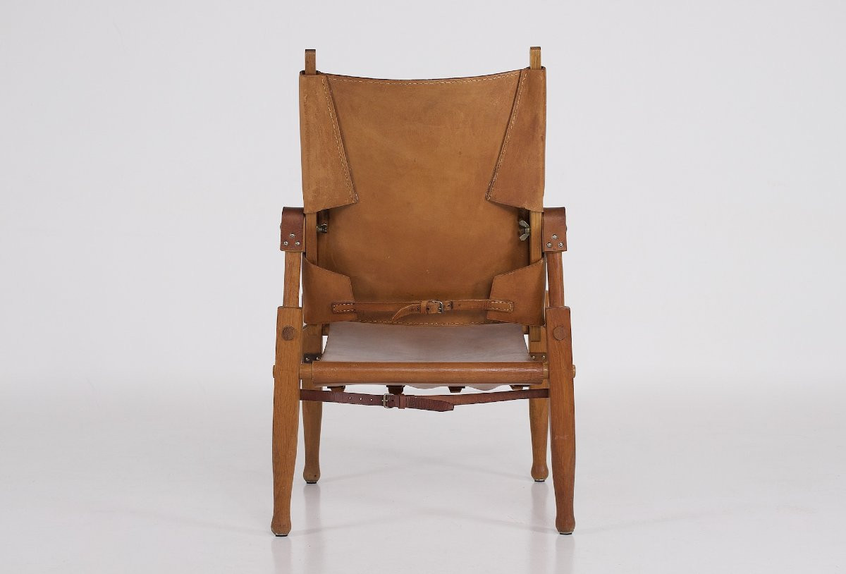 Fauteuil Safari en Cuir Cognac par Wilhelm Kienzle-photo-3