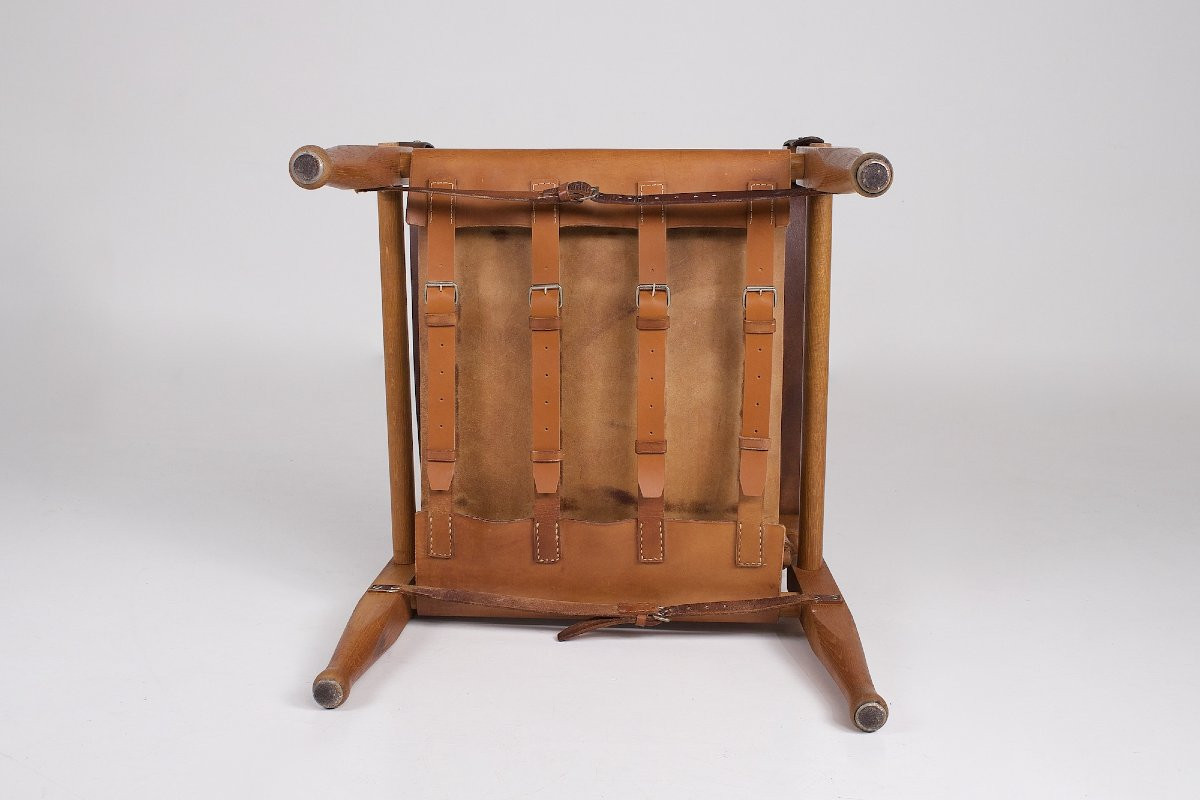 Fauteuil Safari en Cuir Cognac par Wilhelm Kienzle-photo-6