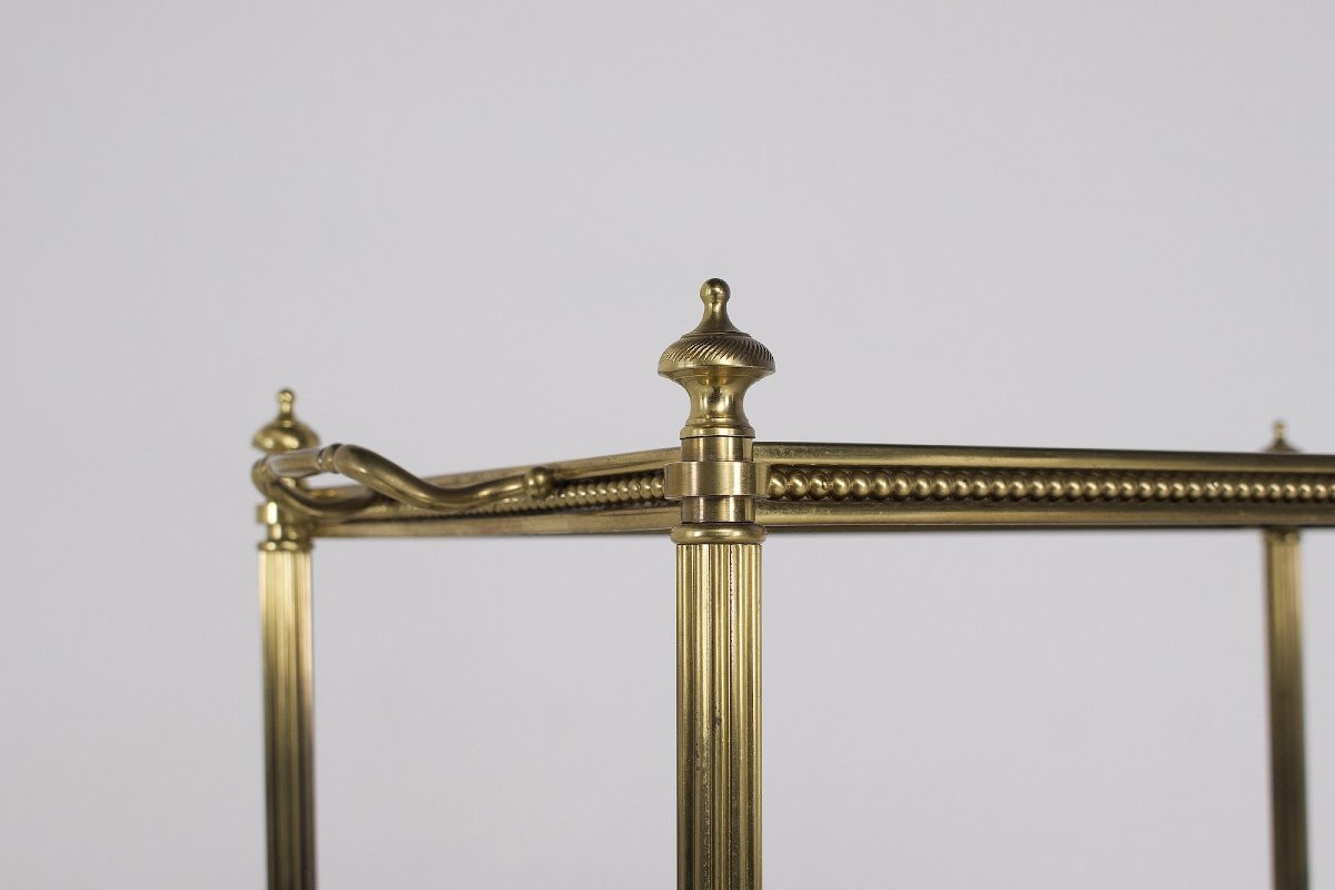 Desserte Néoclassique en Laiton et Miroirs style Maison Jansen-photo-4